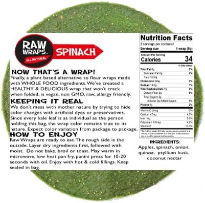 7" Raw Wraps Spinach