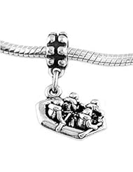 Sterling Silver Rafters Rafting Dangle Bead Charm