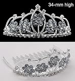 Flower Girls Clear Crystal Prom Wedding Tiara comb T31