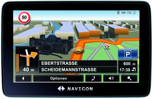 NAVIGON 7310 Navigationssystem (10,9 cm (4,3 Zoll) Display, Europa 40, TMC, Panorama View 3D, Sprachsteuerung)