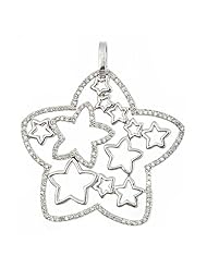 14K White Gold Diamond Star Pendant (0.80 Cttw, F Color, VS Clarity)