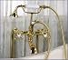 Polished Brass Tub Wall or Freestanding Mount Clawfoot Tub Diverter Faucet - Handheld Shower