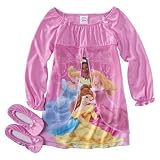 Disney Princess Toddler Girls Nightgown with Matching Slippers Size 2T