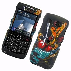 RIM BlackBerry Pearl 9100 (T-Mobile) Rubberized Snap On Protector Hard Case Image Cover "Love Is Victory" Design