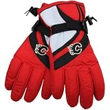 Reebok Calgary Flames Red Nylon Ski Gloves (Medium)