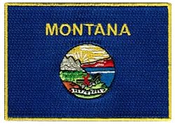 Montana State Flag Embroidered Patch Iron-On MT Emblem