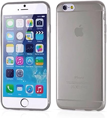 Clear Plain TPU Gel Rubber Skin Case Cover for Iphone 6 Plus 5.5" (clear black)