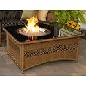The Outdoor GreatRoom Company Resin Wicker Fire Pit Table in Saddle