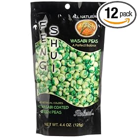 Roland Feng Shui Wasabi Peas, 4.4-Ounce Bags (Pack of 12)