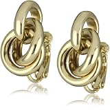 Anne Klein Gold-Tone Knot Clip Earrings