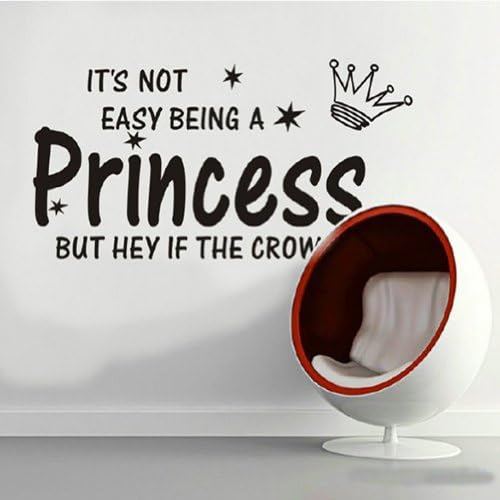 Urparcel Home Room Removable Vinyl IT'S NOT EASY BEING A Princess Quote Wall Stickers Decal Decor Mural