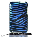 Hard Shell Skin Case Zebra For Apple iPod Touch 8GB 32GB 64GB 3rd Generation iTouch + Includes a 4-inch eBgivalue Determination Hand Strap (Blue)