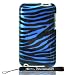 Hard Shell Skin Case Zebra For Apple iPod Touch 8GB 32GB 64GB 3rd Generation iTouch + Includes a 4-inch eBgivalue Determination Hand Strap (Blue)