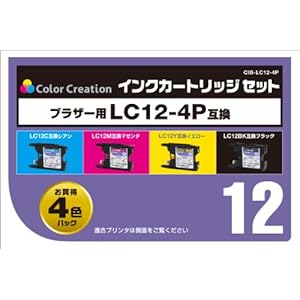 【クリックで詳細表示】ELECOM BROTHER LC09 使い切り 4色パック CIB-LC12-4P