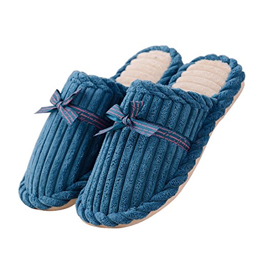 VTURE Men's and Women's New Stripe Corduroy Anti-slip House Slippers