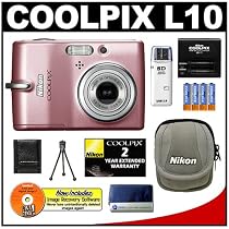 Nikon Coolpix L10 Digital Camera & 2-Year Extended Warranty + Case + Cameta Bonus Kit