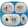 Divided Tray Baby Cie Farm Animals: Les Animaux de la Ferme Melamine Colorful dinnerware with wording