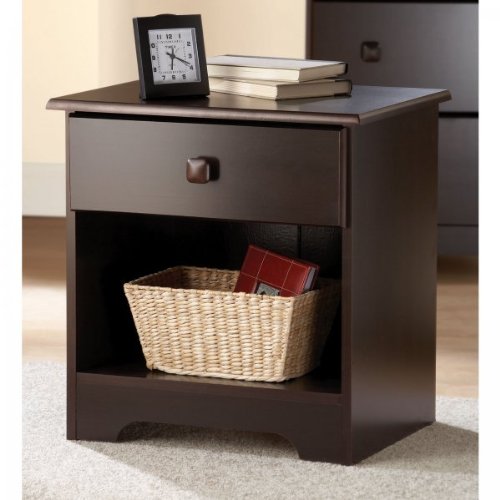 My Space My Place Walnut Night Stand (Walnut) (10.69D x 20.75H x 15.56W)