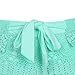 Womens New Sexy Elastic Openwork Celeb Lace Crochet Bow Shorts Mira Hot Pants (L, Green1)