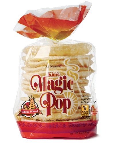 Kim's Magic Pop Whole Wheat Flavor 12-Pack: Freshly Popped Rice Cakes, Healthy Grain Snack, 0 Weight Watchers Point
