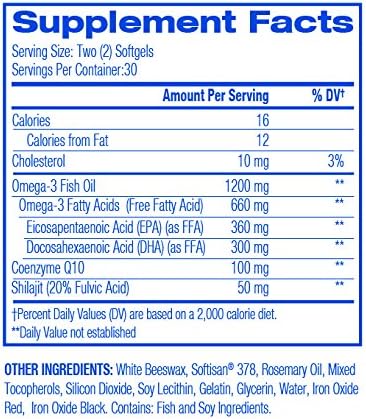 Iceland Health Omega-3 Plus COQ 10 Softgels, 60 Count