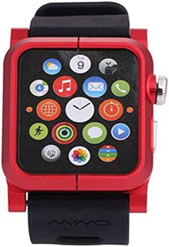AKSAS Aluminum Silicone Sport watch band for Apple watch 42MM (Red)
