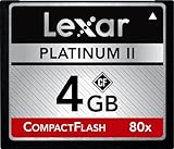 Lexar Platinum II 4 GB 80x CompactFlash Memory Card LCF4GBBSBNA080