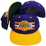 Los Angeles Lakers Purple/Gold Two Tone Snapback Adjustable Plastic Snap Back Hat / Cap