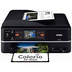 EPSON Colorio インクジェット複合機 EP-902A 有線・無線LAN標準搭載 タッチパネル液晶 前面二段給紙 6色染料インク