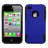 Snap-On Protector Dual Layer Hybrid Design Case for Apple iPhone 4 4S - Blue/Black