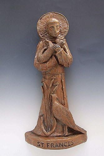 St. Francis of Assisi, Patron of Nature, with Lamb and Pheasant. 10 (H) X 4.5 (W) X 1.5 (D) Inches Item Type: Handmade. Each Piece Comes Boxed and with a Card Stating the Following: In 1967, Lynn White Wrote an Article About the Causes of the Ecological Crisis. Although White Argued the Root of the Crisis Was the Christian Dogma of Human Beings' Dominion Over Nature, He Also Looked to One Christian, St. Francis, for Hope. White Wrote: "The Greatest Spiritual Revolutionary in Western History, Saint Francis, Proposed an Alternative Christian View of Nature and Man's Relation to It: He Tried to Substitute the Idea of the Equality of All Creatures, Including Man, for the Idea of Man's Limitless Rule of Creation." There Are Abundant Stories of Francis Being a Close Friend with Animals and Living with Them As Equals: Stories of a Pheasant Who for Years Strolled in and Out of Francis's Cell, of His Bond with the Wolf of Gubbio, of His Ordering Franciscan Brothers to "See to It That the Bees Would Be Provided with Honey in Winter, Lest They Should Die During the Cold Weather," of His Persuading Hunters to Release Turtledoves They Had Caught.... This Statue of Francis Can Go Outside, with the Animals.