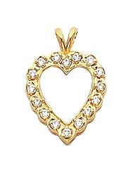 18K Yellow Gold Diamond Heart Pendant - 0.48 Ct. -- LIFETIME WARRANTY