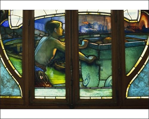 Photographic Prints of Detail of Art Nouveau stained glass, Chambres de Commerce, Nancy, Lorraine, from Robert Harding