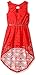My Michelle Girls' Crochet Hi Low Bow Back Dress with Keyhole and Belt