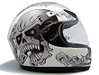 Tms Matte White Skull Chain Full Face Motorcycle Helmet (Small)