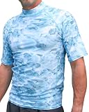 Loose Fit Mens Rash Guard UPF 50+ UV Protection Surf Swim Shirt Rashie Short Sleeve Rashguard Tee