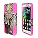 For Huawei Raven LTE H892L ITUFFY 3items: Screen Film+Stylus Pen+Dual Layer Impact Resistance Plastic Cover Soft Rubber KickStand Hybrid Case (Tree Deer Camouflage Hot Pink)