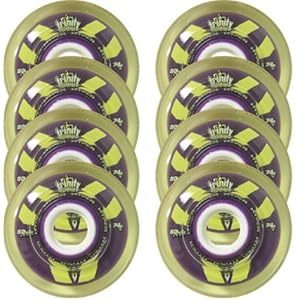 HYPER Inline Skate Wheels 72mm 74a TRINITY ROLLER HOCKEY x8 Purple / Yellow