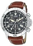 Citizen #BL5250-02L Men's Eco Drive Leather Strap Chronograph Alarm Perpetual Calendar Watch