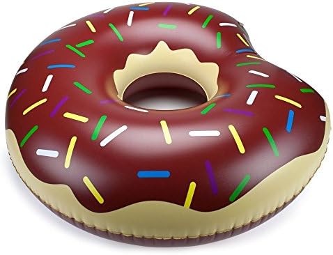 BeautyMood 47" Donut Pool Float, Gigantic Donuts Pool Float / Swim Rings / Swimming Pool Loungers (Chocolate Frosted with Sprinkles)