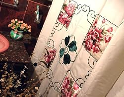 Vintage Patchword&battenburg Shower Curtain Wvalance A