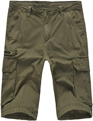 Simplechic Men's Sexy Backless Straight Military Style Solid Cargo Capri Short Army 31