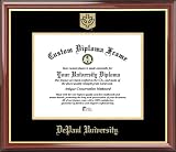 DePaul University Blue Demons - Embossed Seal - Mahogany Gold Trim - Diploma Frame