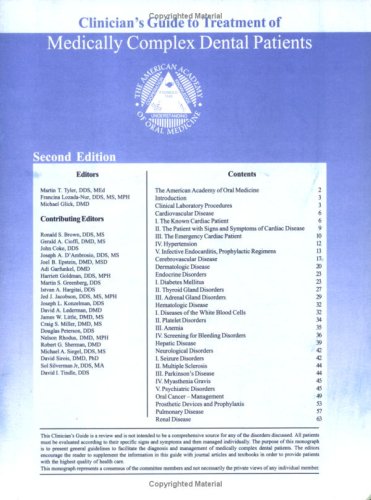 Medically Complex Dental Patients (Aaom Clinician's Guide) (American Academy of Oral Medicine Clinician's Guides)