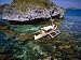 Bangka with Female Passenger on Clear Water, Hundred Islands National Park, Pangasinan, Philippines Photographic Poster Print by John Pennock, 48x36