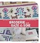 Broderie sur gaze de soie