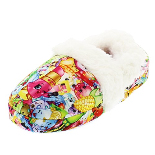 Shopkins Kids Girls Moccasin Slippers with Faux Fur Lining (13-1 M US Little Kid)