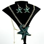 Blue Starfish Necklace & Earring Set