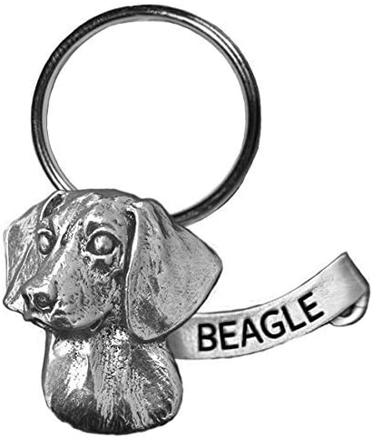 Precious Breeds Lg. Antique Pewter Beagle Key Chain