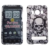 HTC EVO 4G White Skull Snap On Protector Cover Case